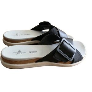 CLOUDSTEPPERS by Clarks Womens  Slide Sandals - Eliza April 7.5 Black